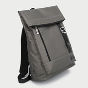 Zip buckle strap flap top unisex nylon backpack