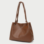Roomy soft PU leather shoulder bag (2-in-1 style)