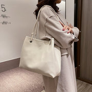Roomy soft PU leather shoulder bag (2-in-1 style)