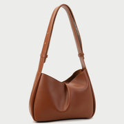 Pleated detail PU leather shoulder bag (2-in-1 set)