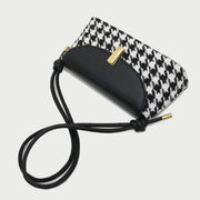 Metal clasp flap knotted strap PU leather shoulder bag