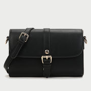 Retro buckle strap flap style PU leather crossbody bag