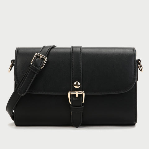 Retro buckle strap flap style PU leather crossbody bag