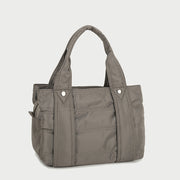 Multiple compartment lightweight quilted nylon handbag (Medium)