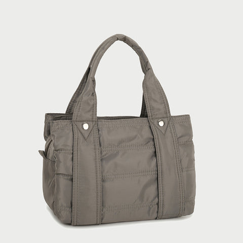 Multiple compartment lightweight quilted nylon handbag (Medium)