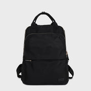 Top handle zip compartment minimalistic unisex nylon backpack