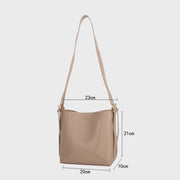 Double-strap detail shoulder strap PU leather bucket bag (2-in-1)