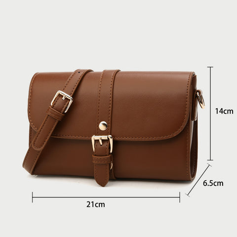 Retro buckle strap flap style PU leather crossbody bag