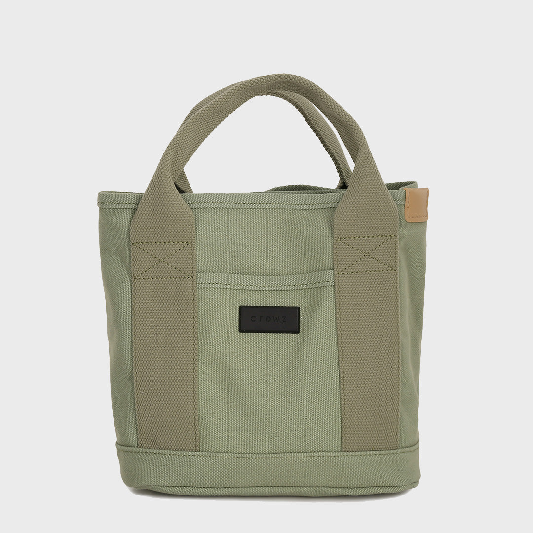 Structural interior multiple compartment canvas handbag