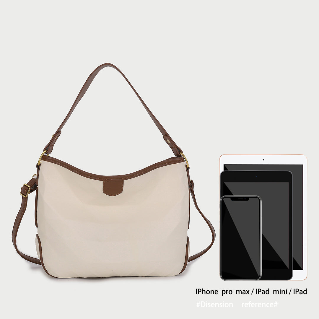 Diamond geometric effect PU leather tote bag