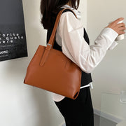 Minimalistic buckle detail strap PU leather tote bag