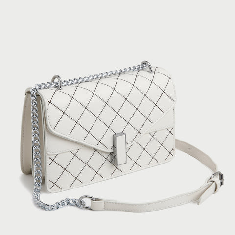 Envelope style layer flap quilted PU leather crossbody bag