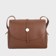 Metal stud strap flap PU leather crossbody bag