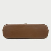 Metal clasp flap knotted strap PU leather shoulder bag