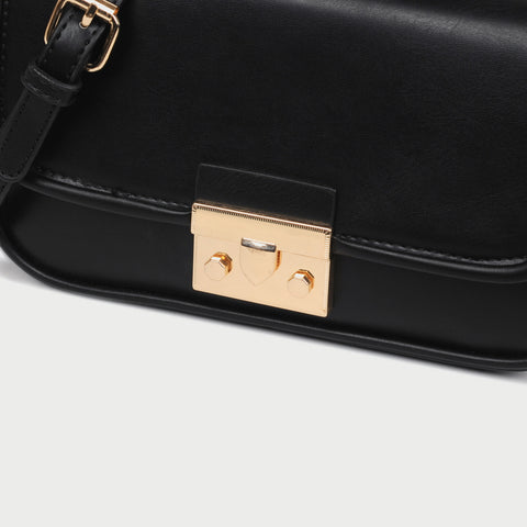 Elegant braided strap PU leather crossbody bag