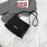 Metal hardware flap style PU leather crossbody bag