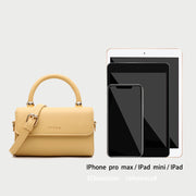 Minimalist classic flap sleek top handle PU leather crossbody bag