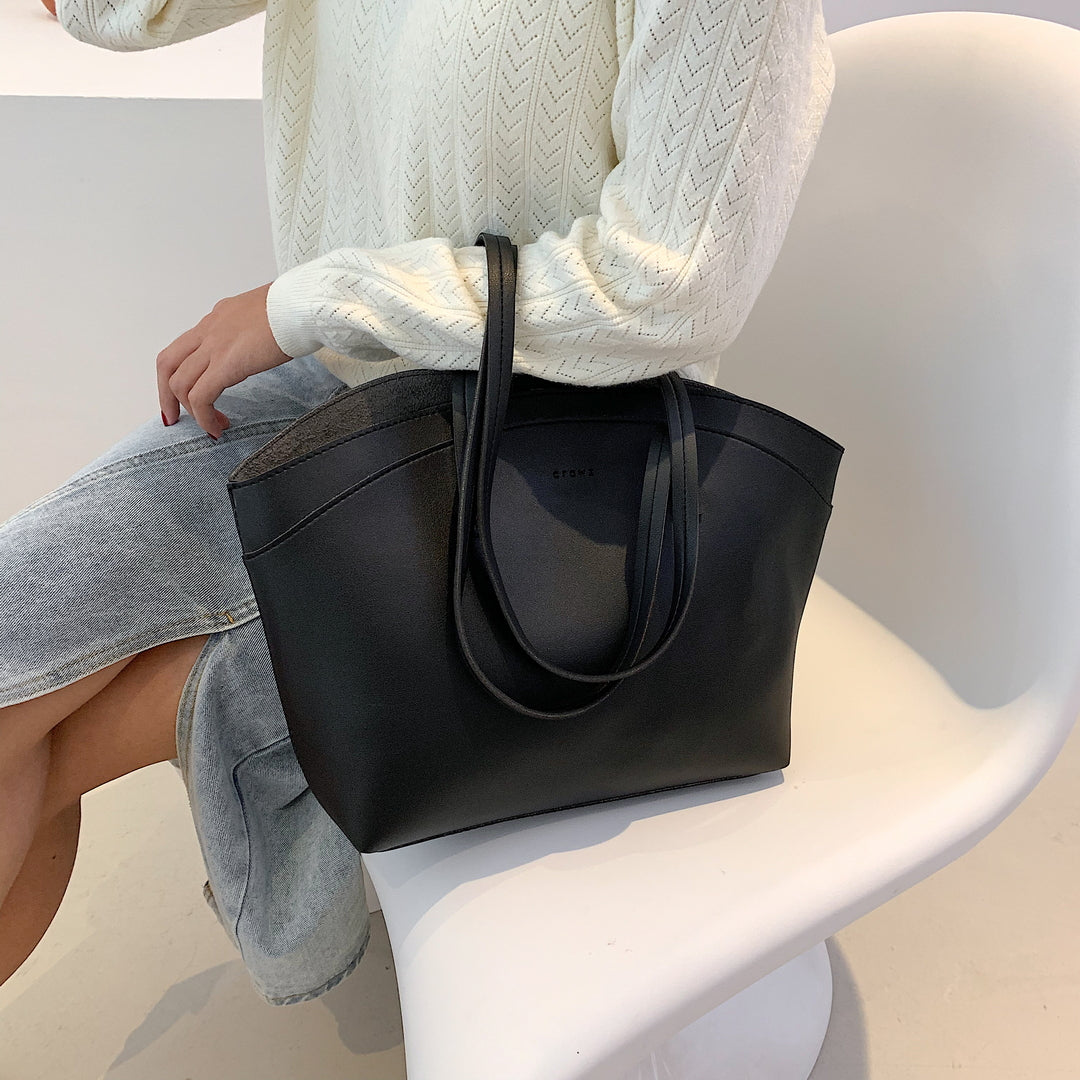 Streamlined PU leather shoulder bag (2-in-1 set)