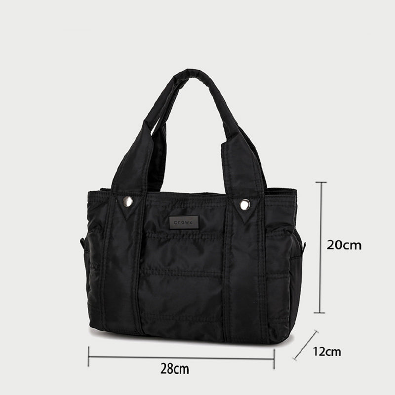 Multiple compartment lightweight quilted nylon handbag (Small)