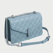 Envelope style layer flap quilted PU leather crossbody bag