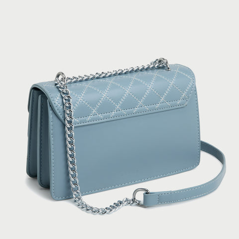 Envelope style layer flap quilted PU leather crossbody bag