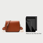 Minimalistic flap-style PU leather crossbody bag (With an optional strap)