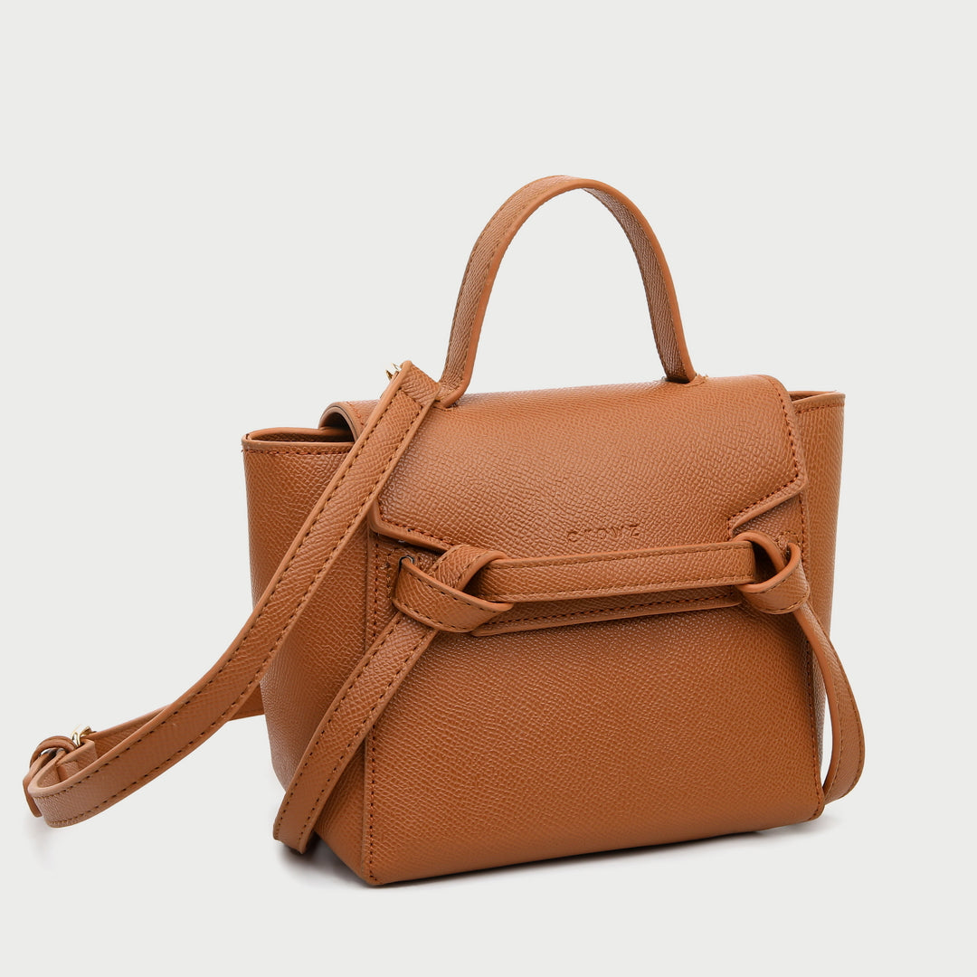 Knotted belt flap design PU leather crossbody bag