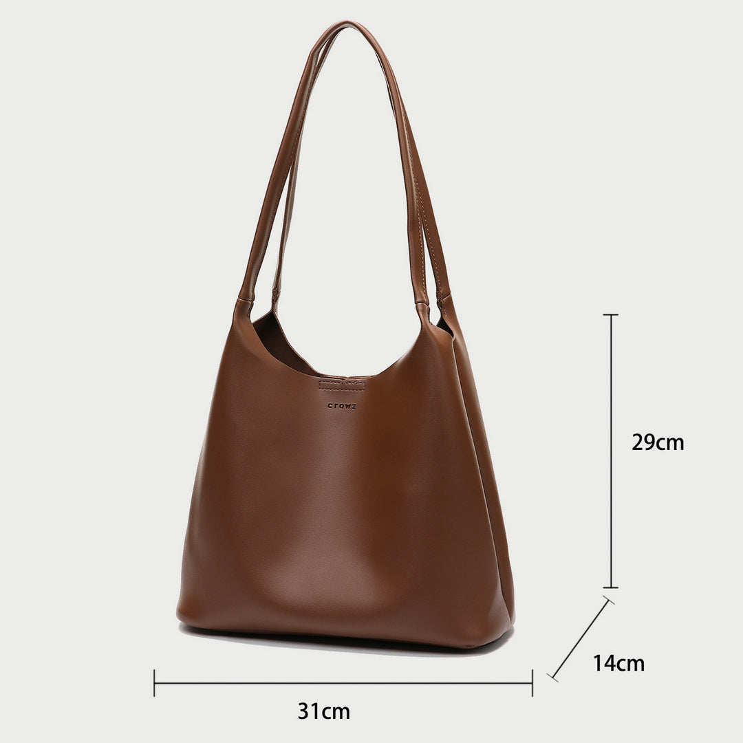 Minimalistic style PU leather shoulder bag (2-in-1 set)