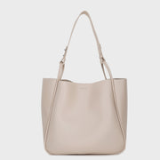 Loop detail handle PU leather bucket bag
