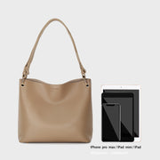 Minimalistic metal stud detail strap PU leather shoulder bag (2-in-1 set)