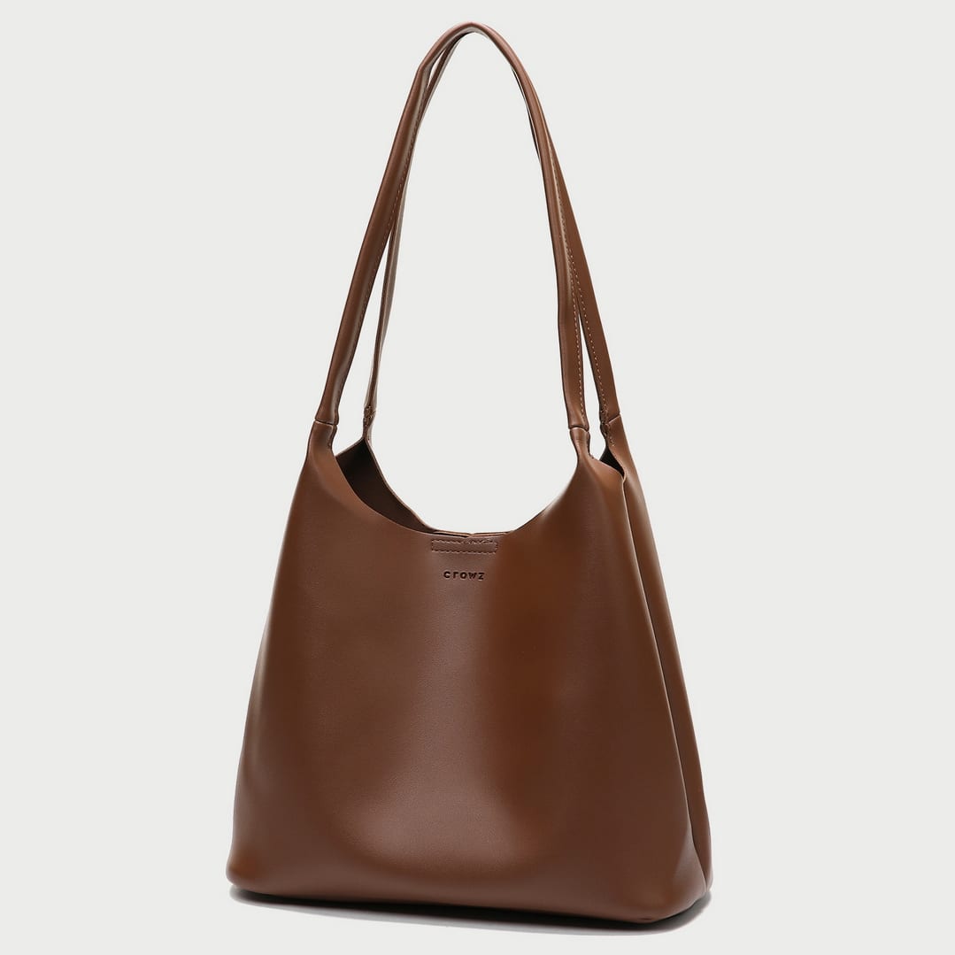 Minimalistic style PU leather shoulder bag (2-in-1 set)