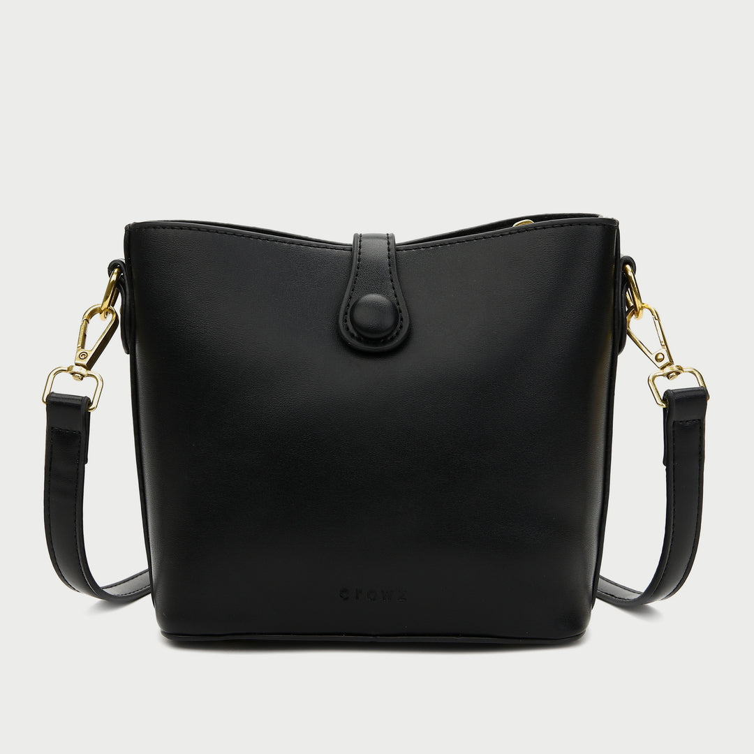 Modern strap style PU leather bucket bag