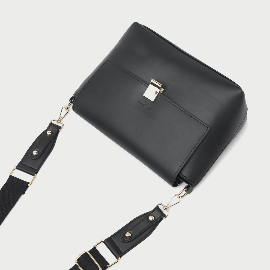 Urban flap style PU leather crossbody bag
