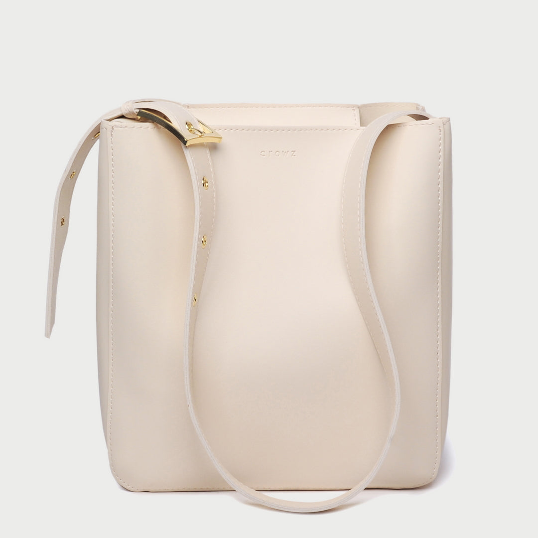Minimalistic buckle strap PU leather crossbody bag (2-in-1 set)