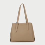 Minimalistic buckle detail strap PU leather tote bag