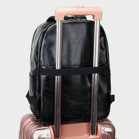 Smart casual marble-effect PU leather backpack