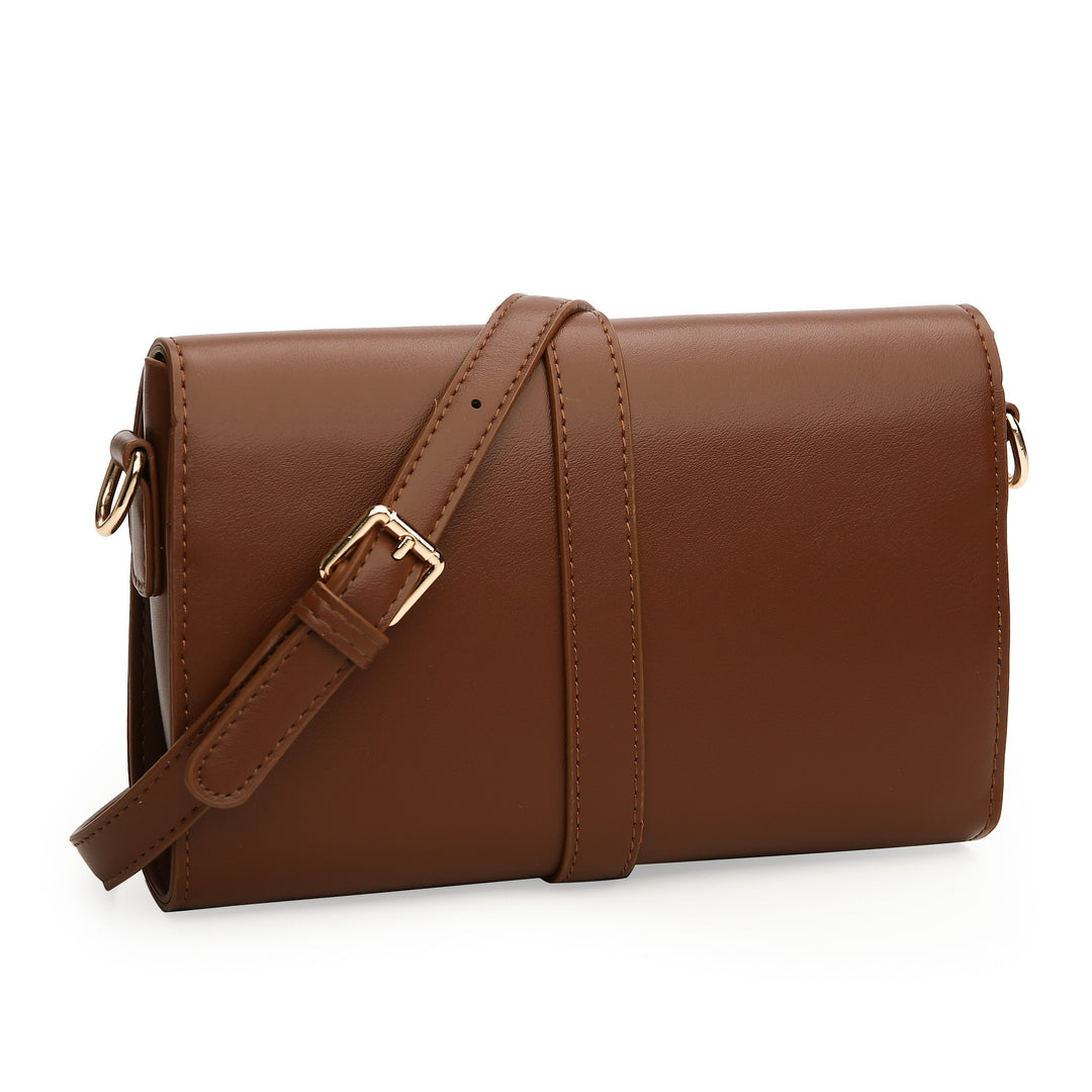 Retro buckle strap flap style PU leather crossbody bag