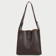 Stud strap detail practical interior PU leather shoulder bag