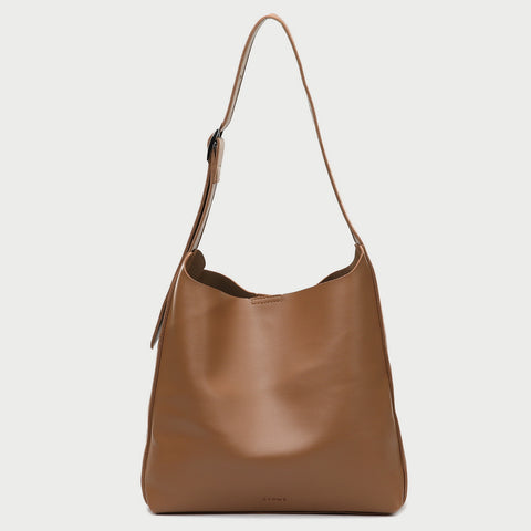 Minimalistic style adjustable shoulder strap PU leather bucket bag