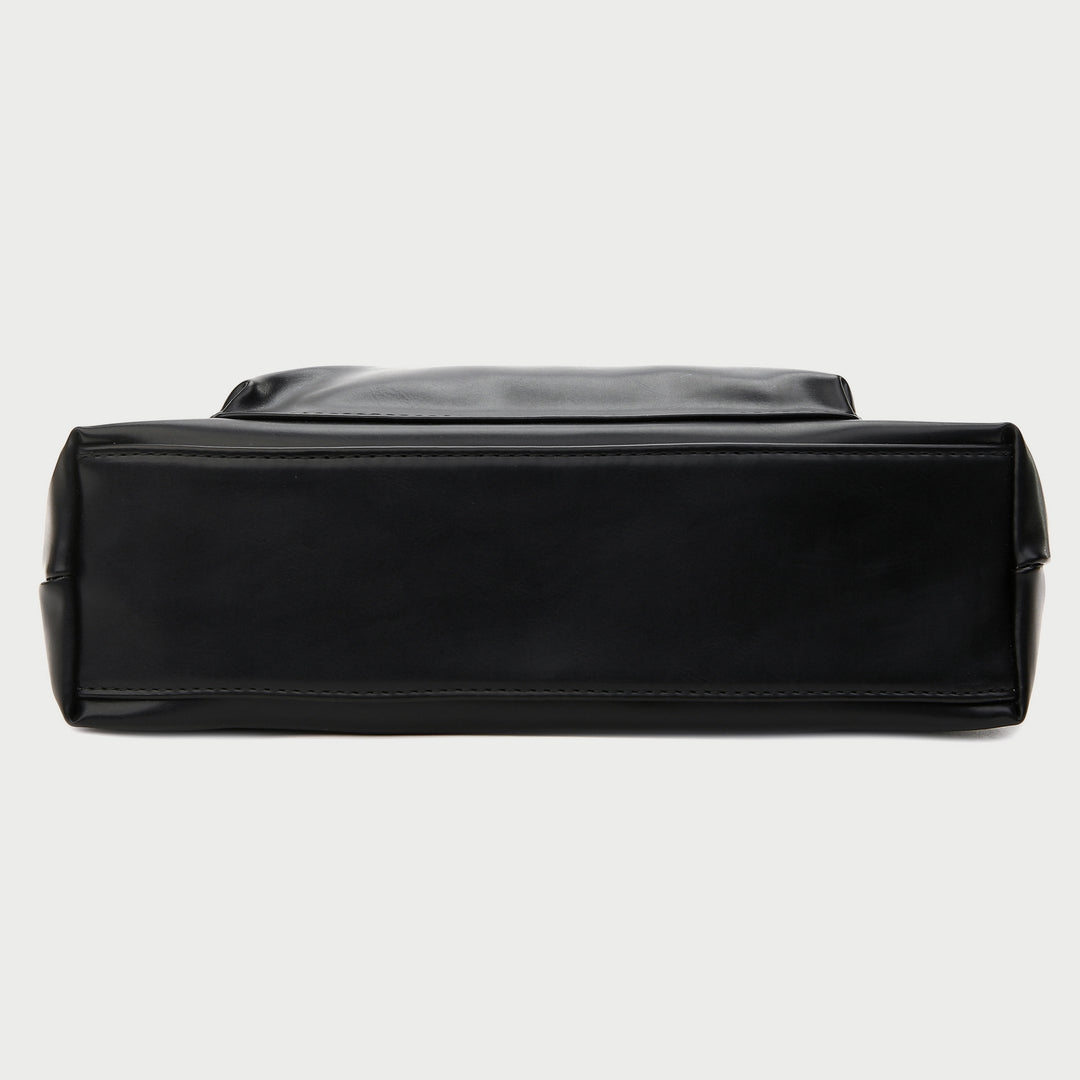 Envelope style front pocket PU leather shoulder bag