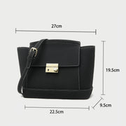 Modern metal-closure flap sculptural faux suede crossbody bag