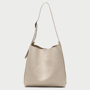 Minimalistic style adjustable shoulder strap PU leather bucket bag