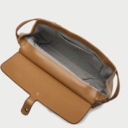Suede-effect flap style PU leather tote bag