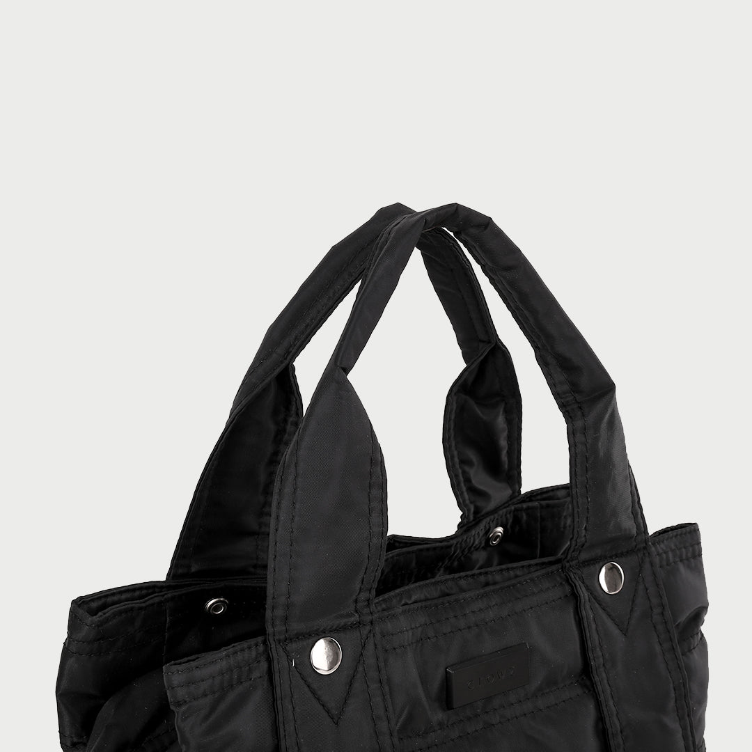 Multiple compartment lightweight quilted nylon handbag (Small)