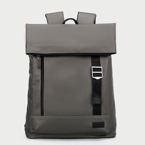 Zip buckle strap flap top unisex nylon backpack