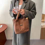 實用內部結構多隔層帆布手提包