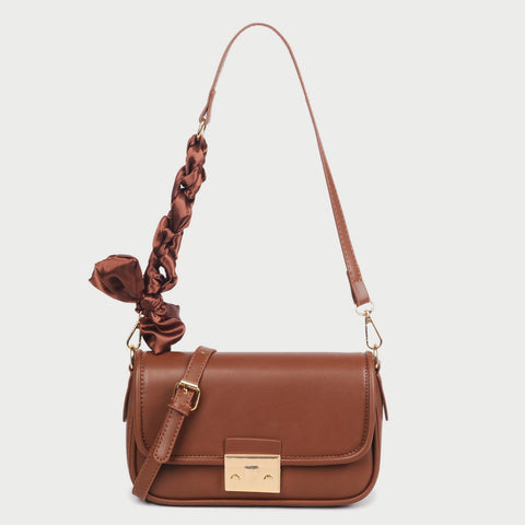 Elegant braided strap PU leather crossbody bag