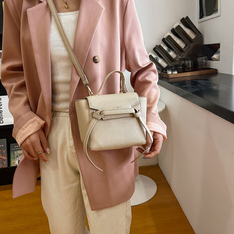 Knotted belt flap design PU leather crossbody bag