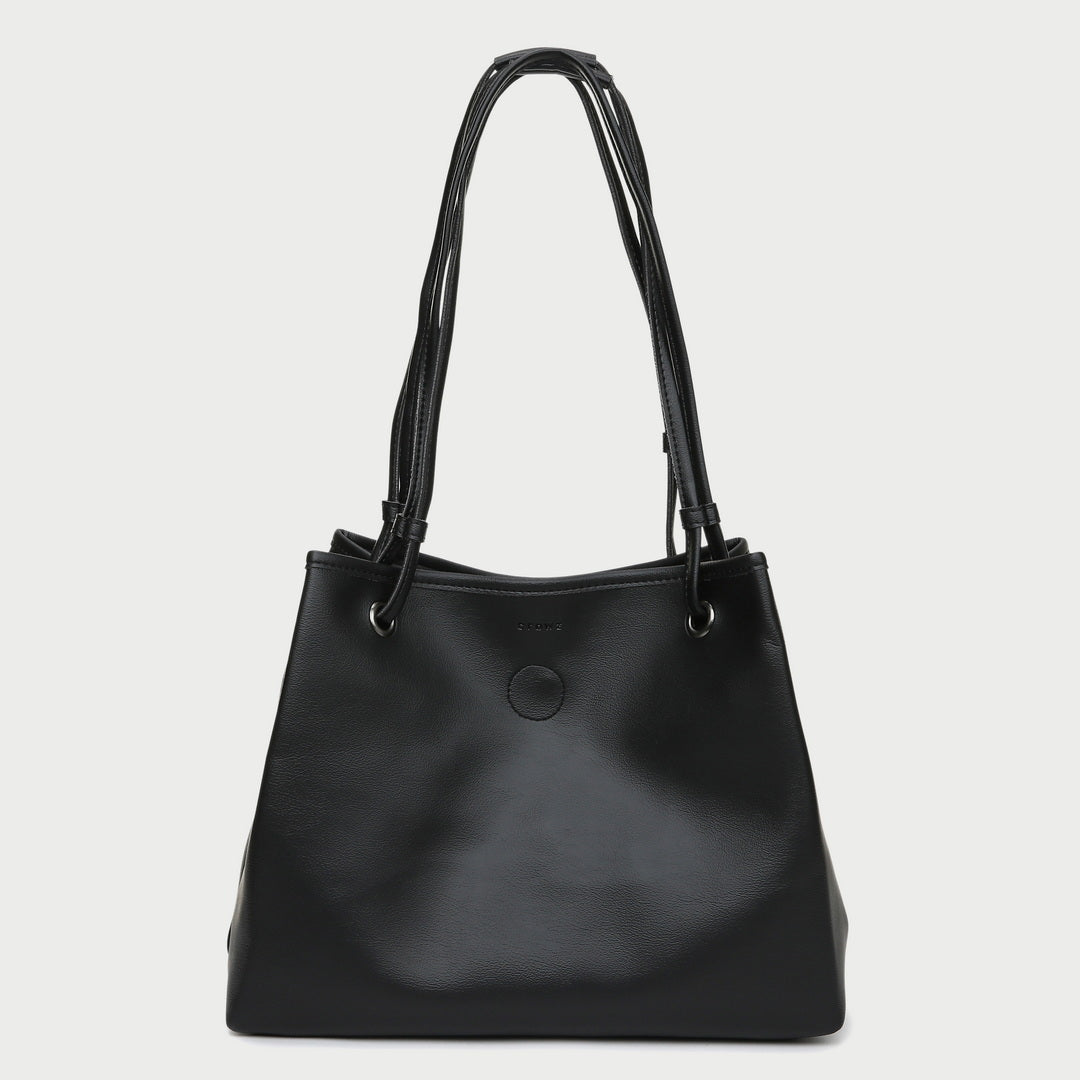 Roomy soft PU leather shoulder bag (2-in-1 style)