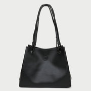 Roomy soft PU leather shoulder bag (2-in-1 style)
